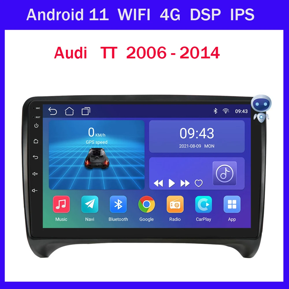 Autoradio Android 13 Per Audi TT MK2 8J - Schermo 9 Pollici Con Carplay Wireless, GPS E Telecamera Posteriore - Foto 3