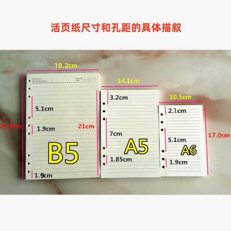 A5 Refill Paper 80 Pages A5 Loose Leaf Paper 6 Hole Notebook Refills for 6 Ring Refillable Binder Notebook Planner Diary Journal
