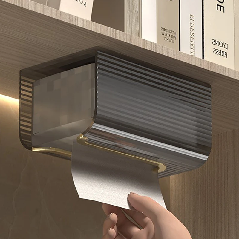 1PC Luxury Tissue Box Wall-Mounted Acrylic Transparent Tissue Box Table Napkin Holder Bathroom Paper Box Tissue Paper Dispenser 4