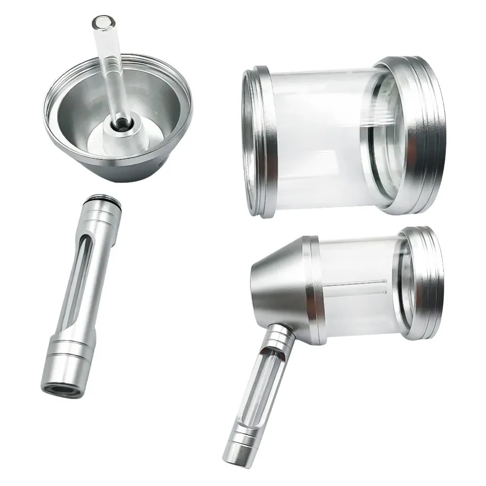 New Aluminum Alloy Grass Smoking Pipe Kit Glass Dry Herb Burning Tobacco Hookah Shisha Pipes Smoking Accessories Gift Box