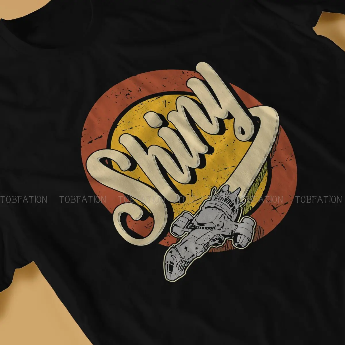 Shiny Firefly Inspired Sci-Fi Loose Cotton Men's T-Shirt