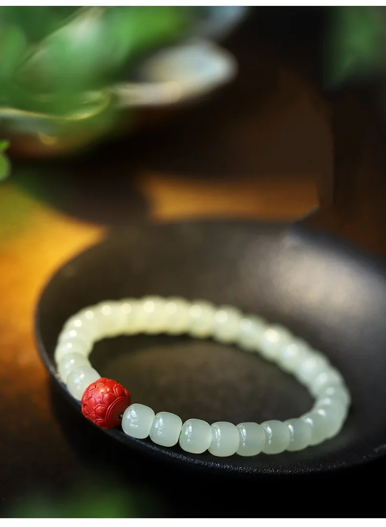Hetian Jade Natürliches Armband Kristall Transparent Buddha Armband Benmingnian Für Paare Frau Männer Geschenk Mit Jade Armband – Detail 12