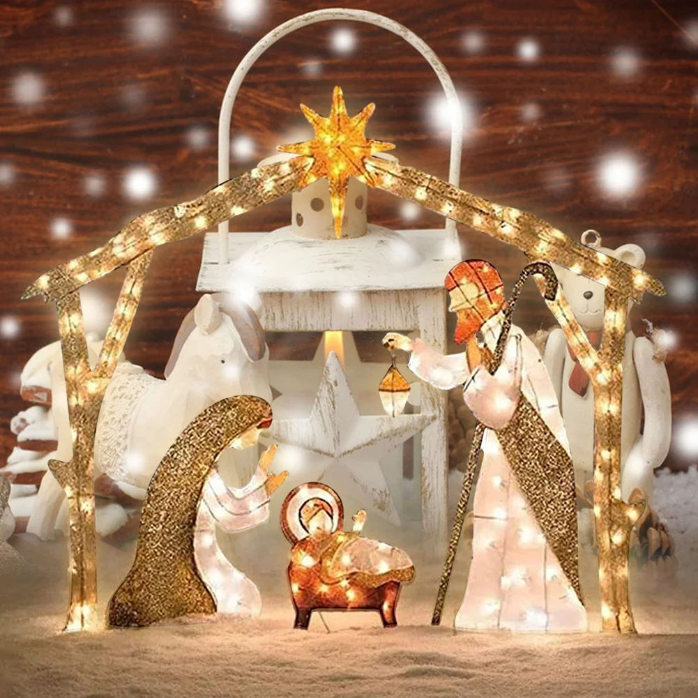 Conjunto-navide-o-de-pesebre-con-luces-decoraci-n-personalizada-para ...