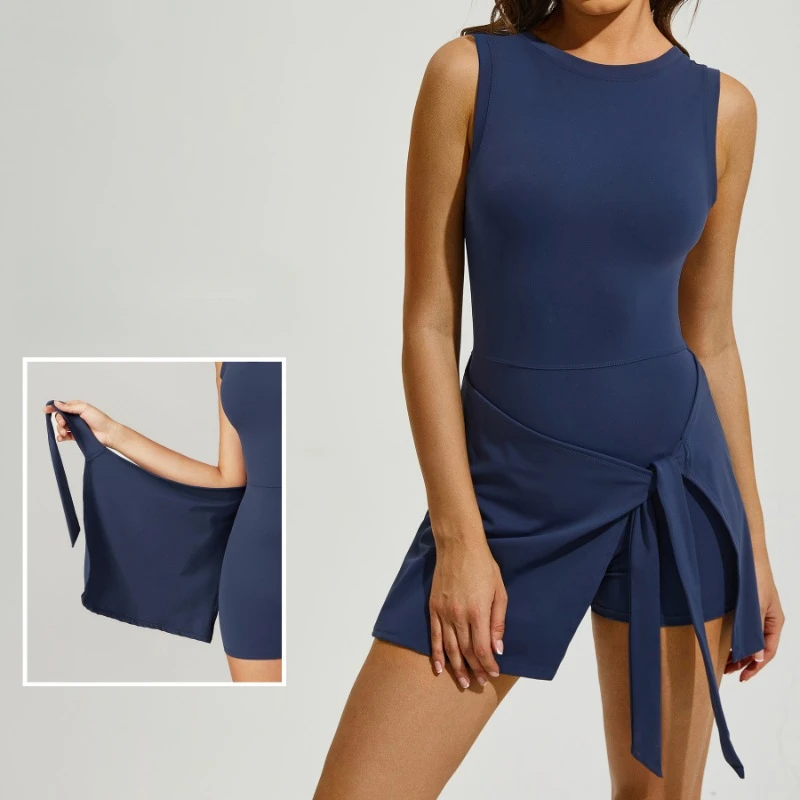 Sean Tsing Women Tennis Golf Dress Tracksuit Yoga Set Jumpsuits One Piece Workout Skirt Rompers Sportswear Gym Badminton Clothes