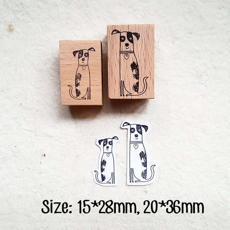 Stamp Scrapbooking Kawaii Whimsical Animals Cat Bird Dog Diary Decoration Cute Wooden Stamps