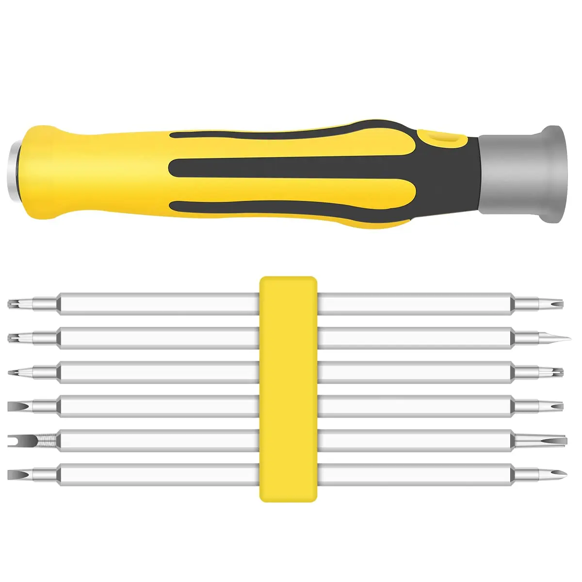 12-in-1 Mini-Präzisions-Schraubendreher-Set, Handreparaturwerkzeuge, Kreuz-Torx-Sechskant, flacher Kopf, magnetischer Schraubendreherkopf für PC-Kamera, DIY