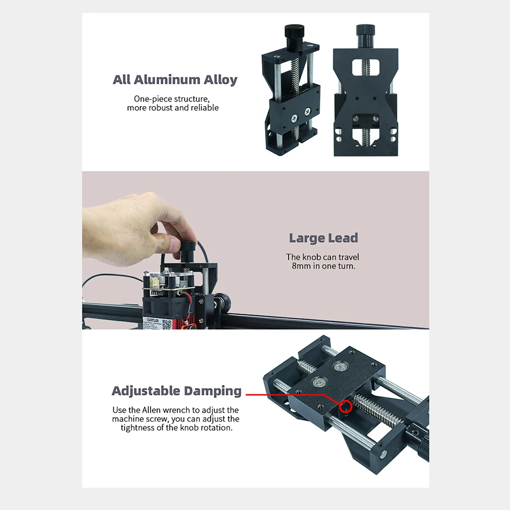 Laser Engraver Z-axis Slid Lifting Device Focusing Mounting Adjustable Bracket For Ortur OLM3/2PS2/S2/AL2/AL1