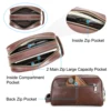 Genuine Leather Men Travel Cosmetic Bag Password Designer Portsble Toiletries Kit Organizer Makeup Wash Pouch Large Capacity 6