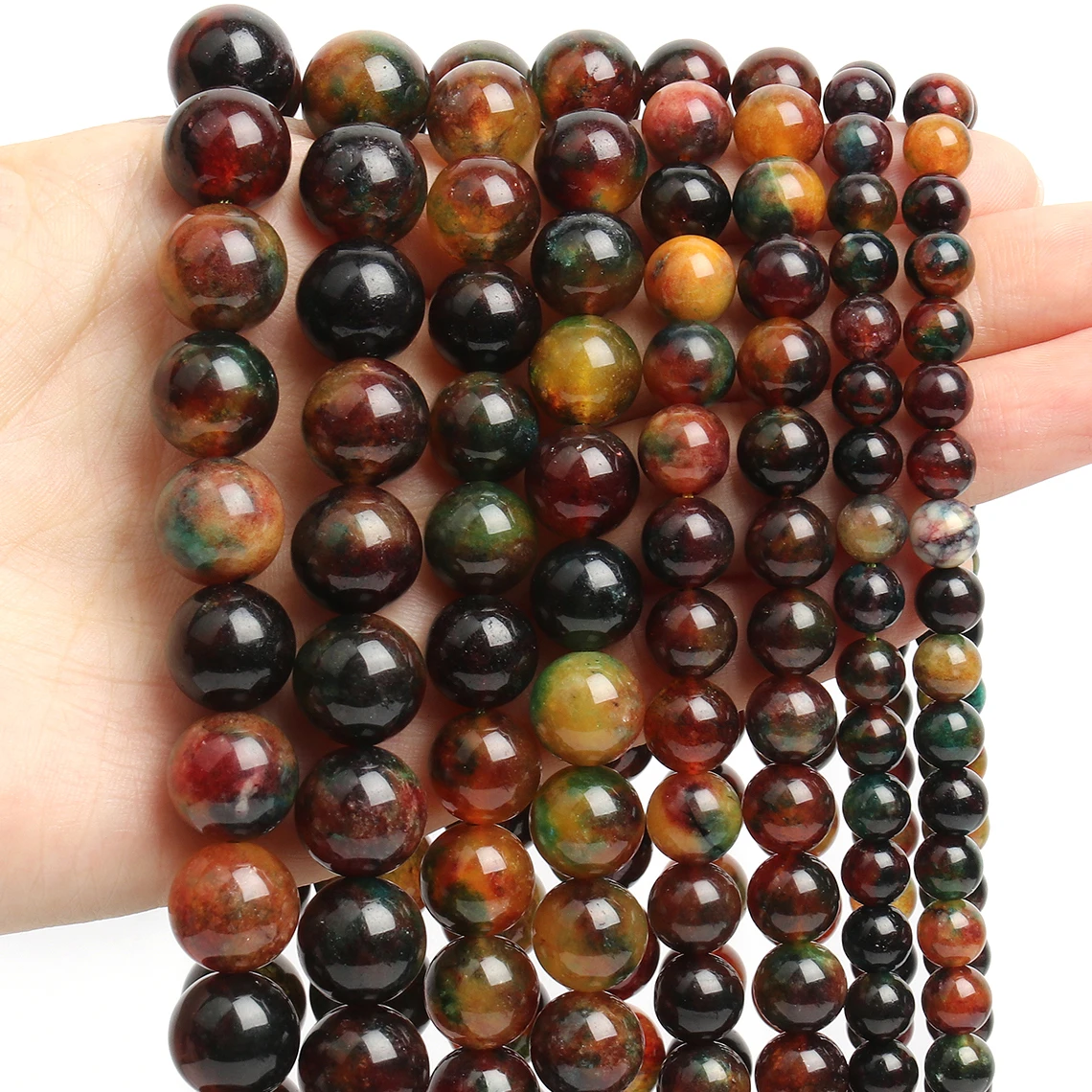 6mm 8mm 10mm 12mm Dragon Vein Agate Loose Bead Natural Stone Beads Diy Charms Bracelet Spacer Bead For Jewelry Making Accessory