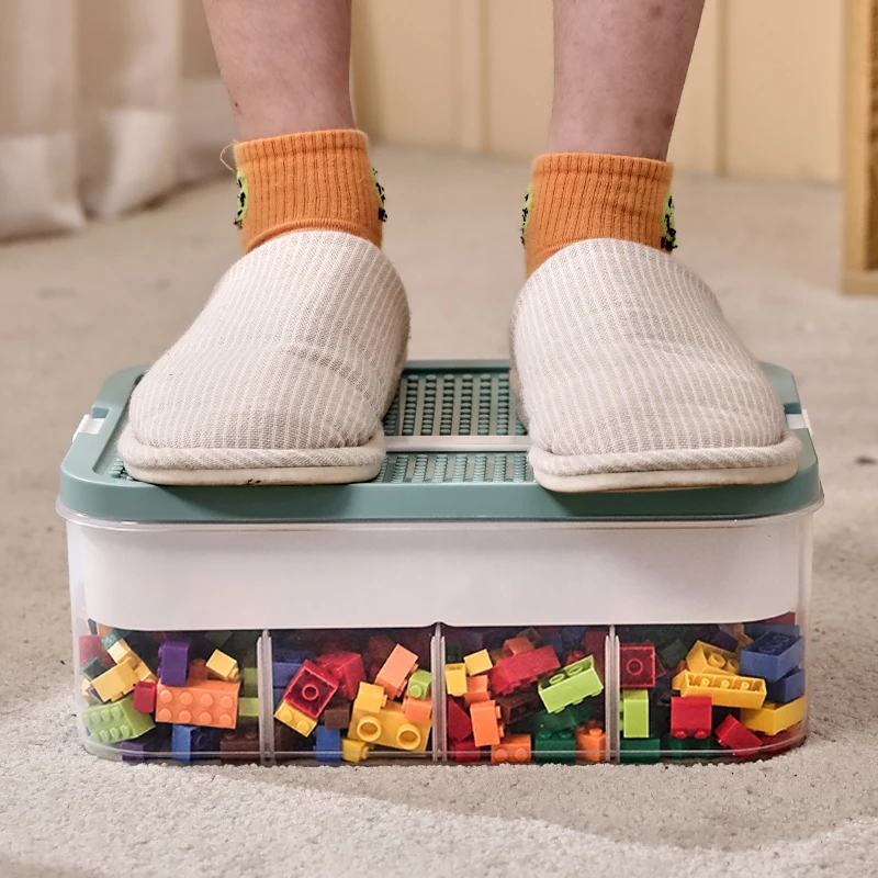 Children's toy storage box, small particle block storage box, block classification storage box, toy compartment classification b