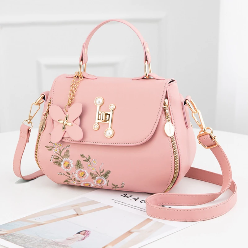 حقيبة يد مطرز من الجلد الصناعي للنساء ، حقيبة كروس...