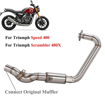 Terminale di Scarico Moto Slip-On con Tubo Collettore Anteriore per TRIUMPH Speed 400 Scrambler 400X 2023 2024 2025 2026