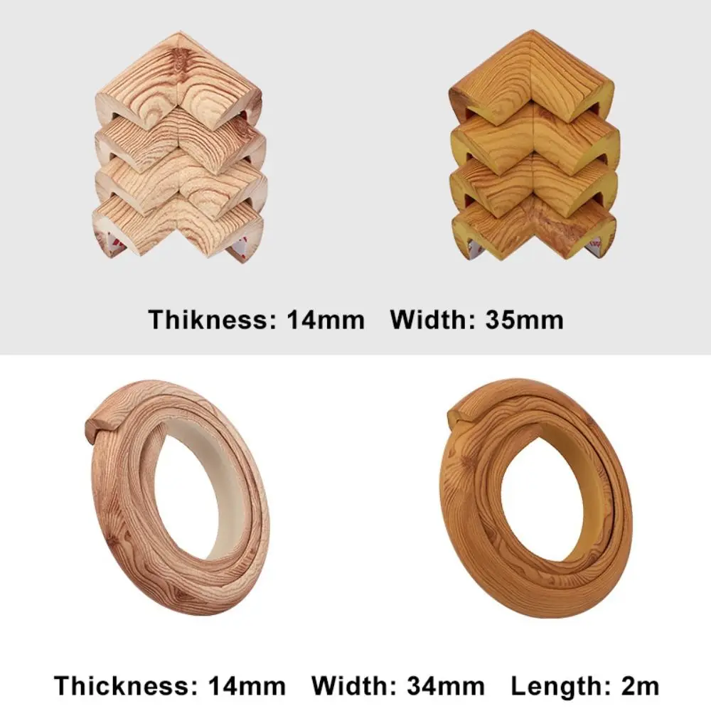 Soft Self Adhesive Wood Grain Desk Edge Guard Strip
