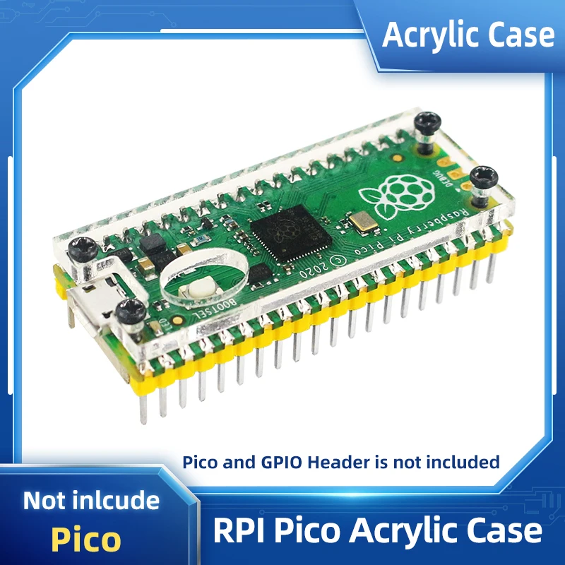 Raspberry Pi Pico Case Acrylic Shell Transparent Case for Pico Board RP2040 Microcontroller Microcomputers Pico W/Pico 2/Pico 2W