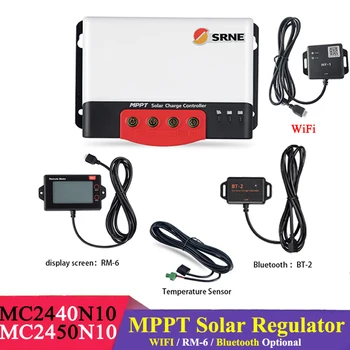 SRNE MPPT 50A 40A 30A 20A 12V24V Regolatore di carica solare Regolatore solare Max 100V Ingresso fotovoltaico WIFI opzionale per gel Piombo al litio