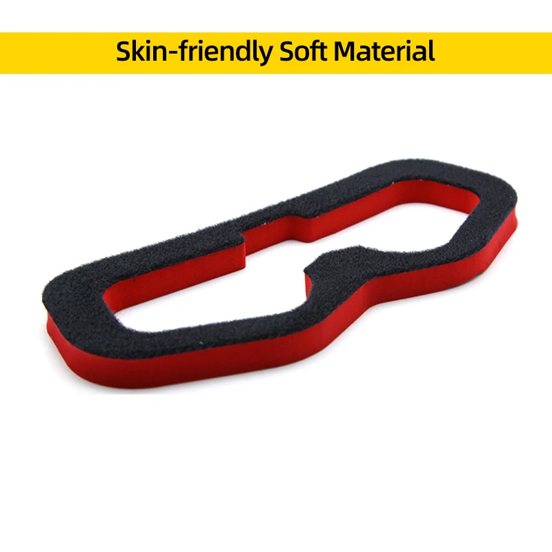 Coussinets en mousse pour lunettes FPV installés sur une paire de lunettes, assurant un maintien confortable.