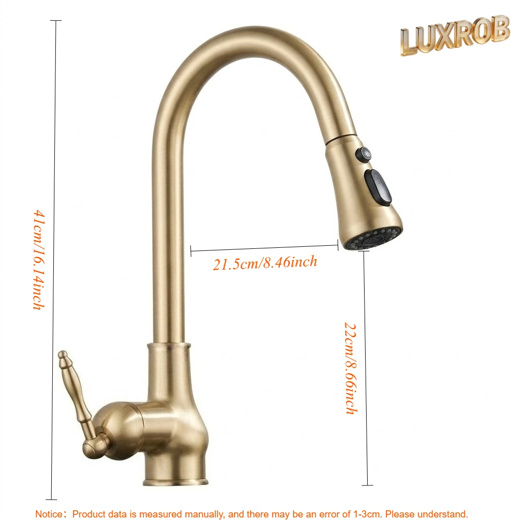 Antique Bronze Articulated Kitchen Sink Faucet Image 9
