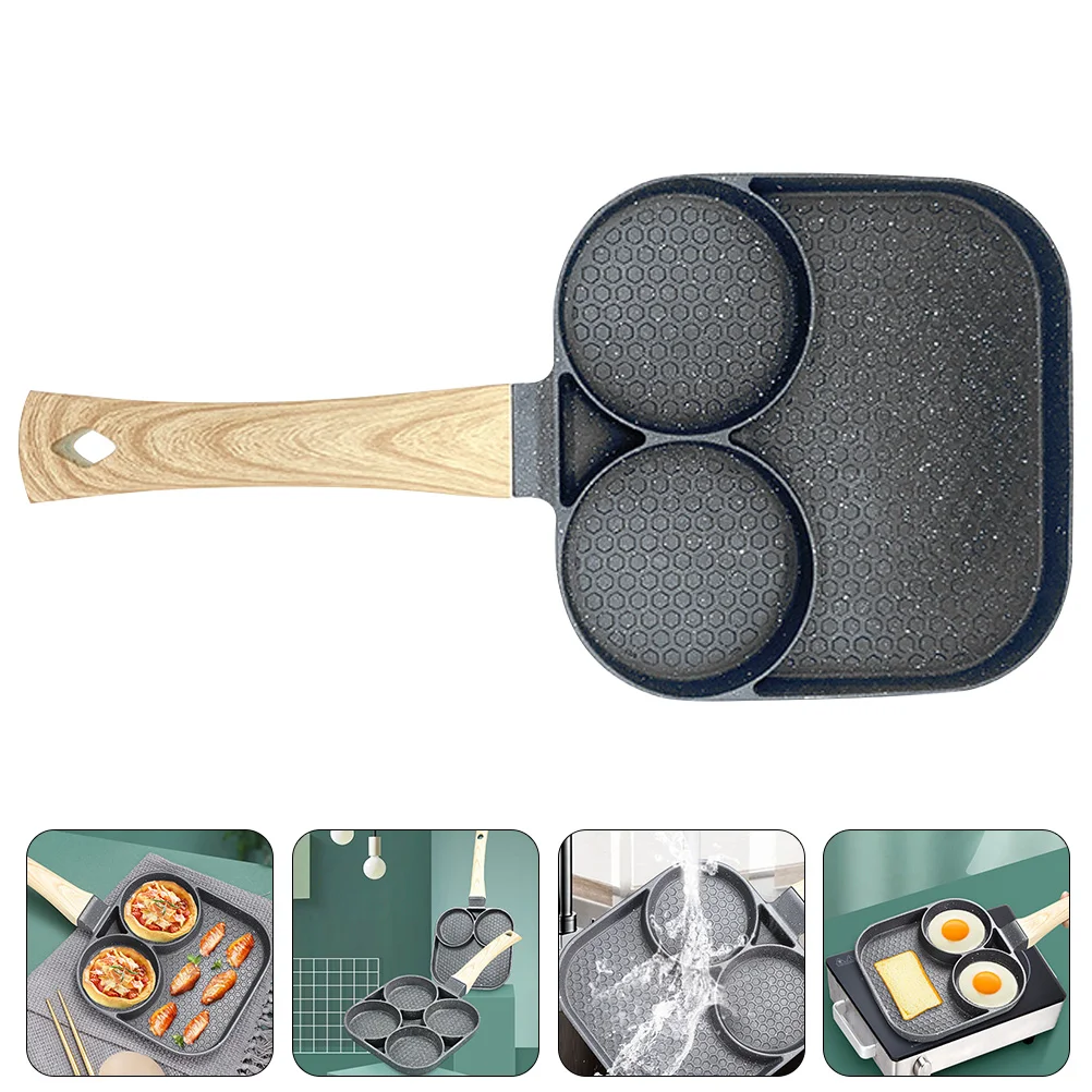 

Breakfast Egg Frying Pan Nonstick 3-Section Pancake Pan Divided Frying Grill Pan