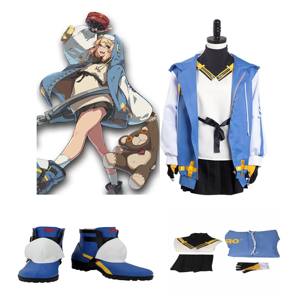 

Bridget Cosplay Shoes Anime Game Guilty Gear Boots Costume Skirt Fantasia Halloween Carnival Role Disguise Clothes
