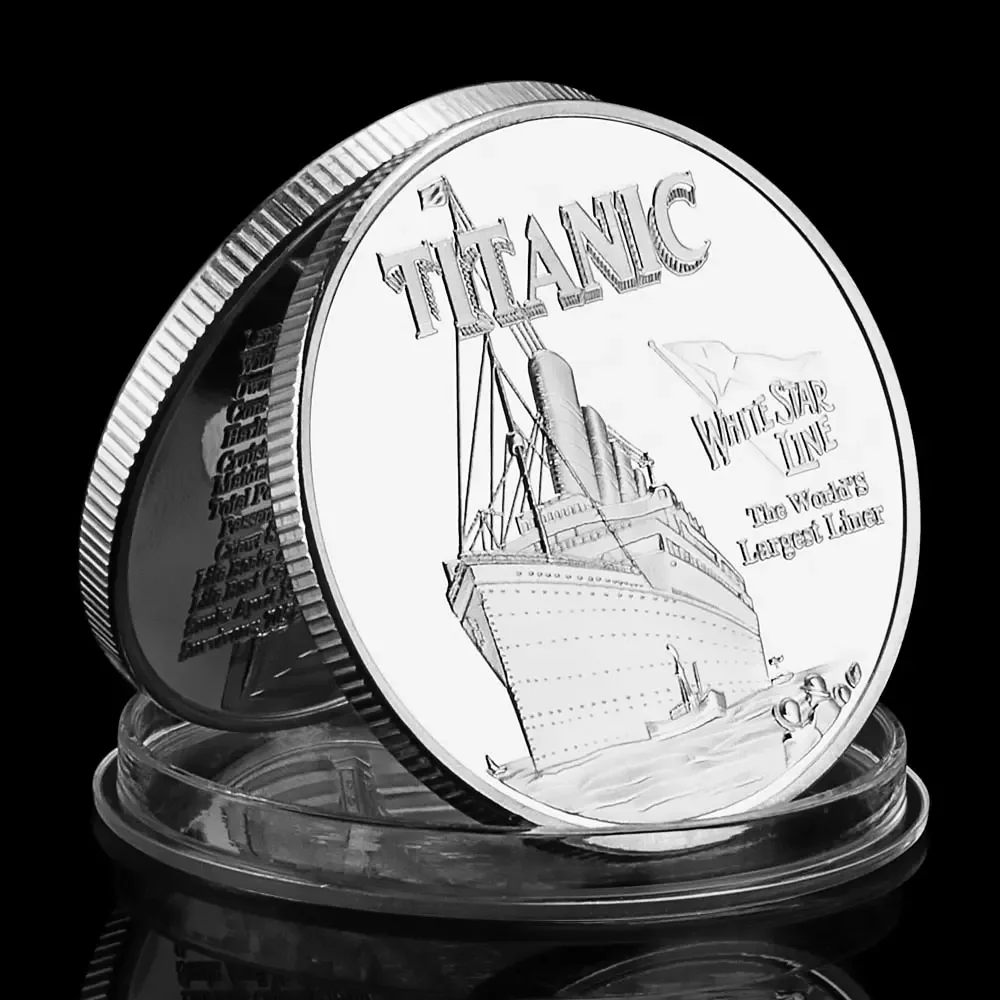

White Star Line Titanic The World's Largest Liner Collectible Silver Plated Souvenir Coin Collection Gift Commemorative Coin