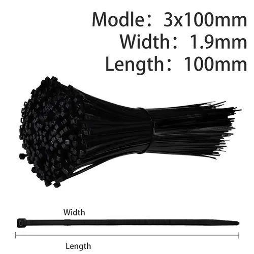 500/200/100Pcs Plastic Nylon Cable Ties Self-locking 1.9/2.7mm Cord Straps Adjustable Fastening Loop Home Office Wire Zip Garden - Image 7