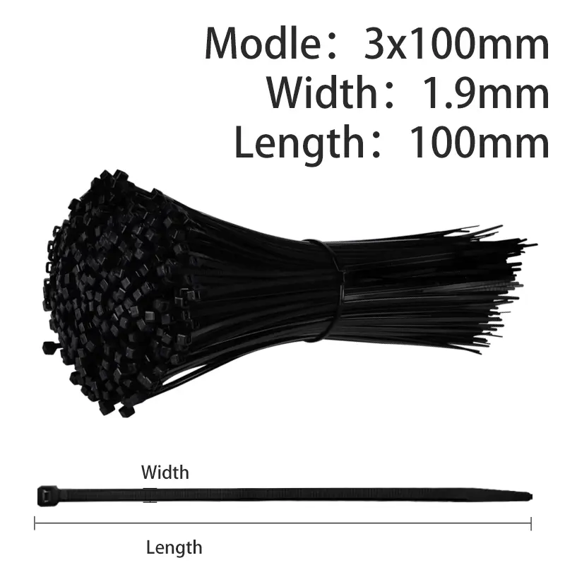 500/200/100Pcs Plastic Nylon Cable Ties Self-locking 1.9/2.7mm Cord Straps Adjustable Fastening Loop Home Office Wire Zip Garden - Image 7