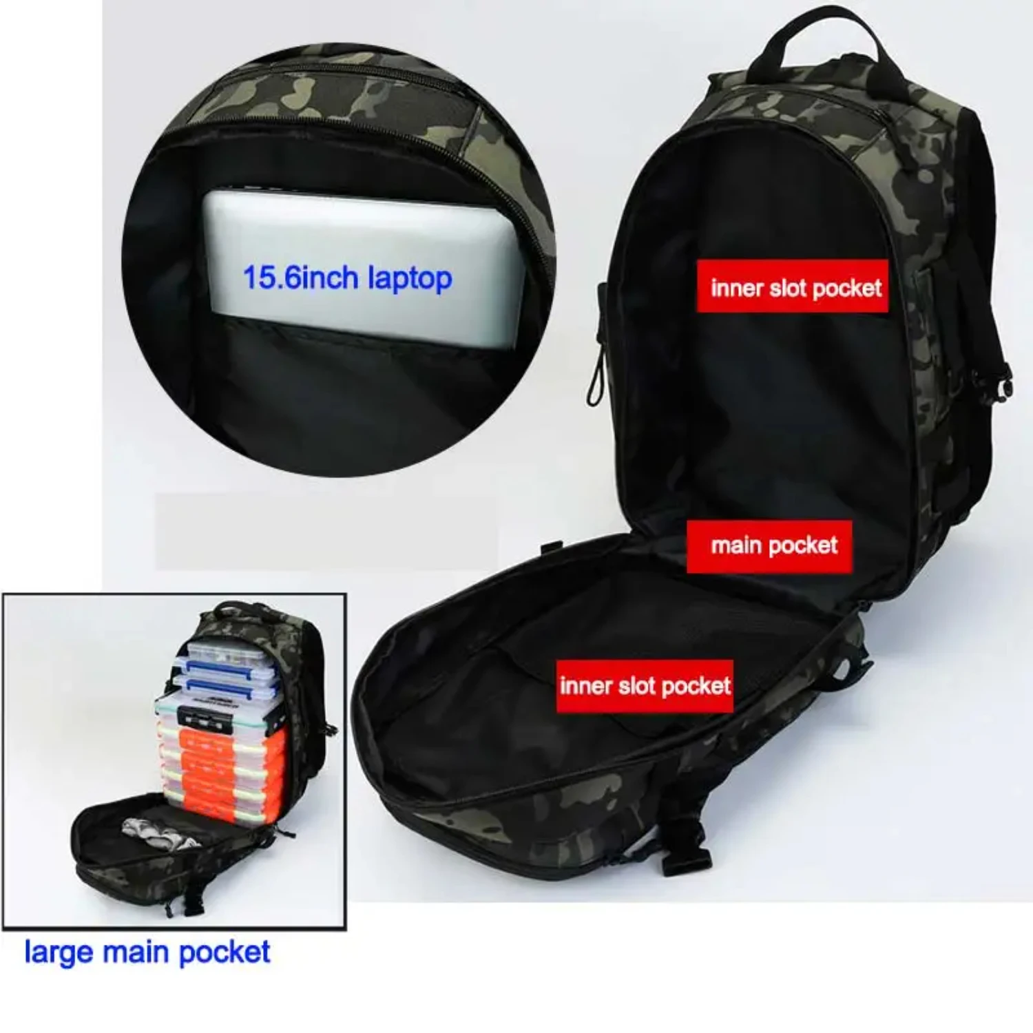 Men Fishing Lure Rod Box Camping Climbing Backpack Hunting Multi- Military Tactical Men Bags Fishing Shoulder suit
