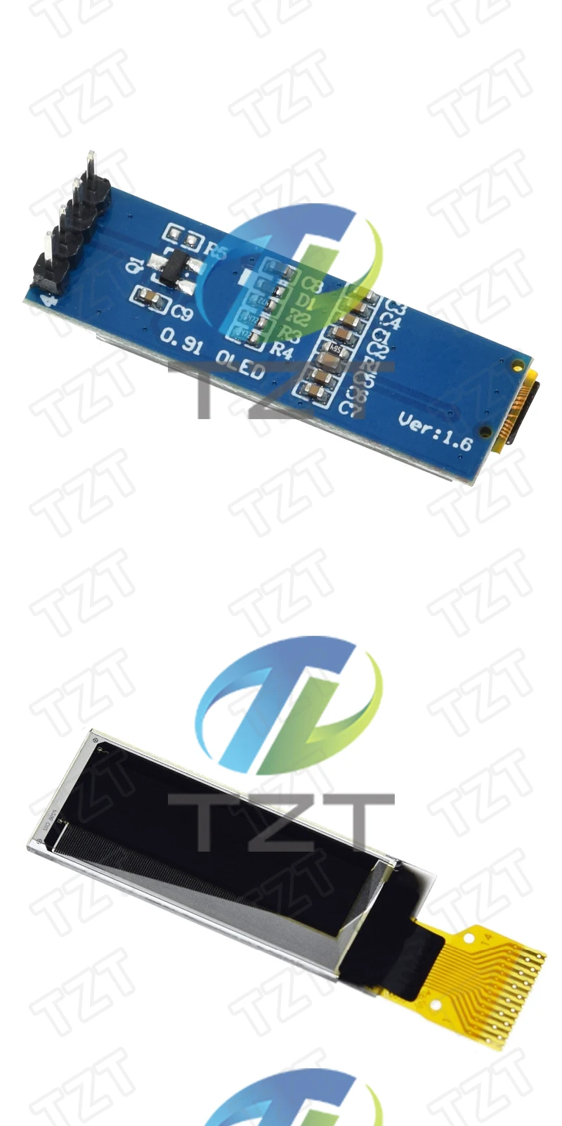 TZT 1/3/5PCS 0,91 Zoll OLED-Modul 0,91" weiß/blau OLED 128X32 OLED LCD LED-Anzeigemodul 0,91" IIC Communicate für Arduino – Detail 6