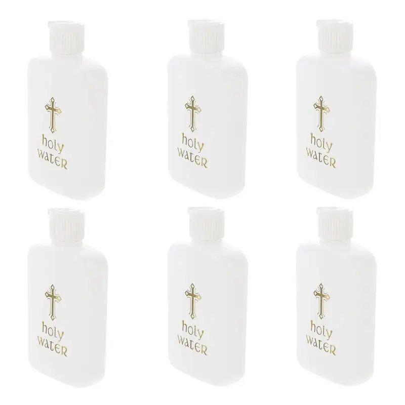 Description Picture 4 of item6 Pcs Empty Holy Water Bottles Decanter Set Holy Water Props White Set Easter Holy Water Bottle Bulk Catholic Holy Water Bottle
