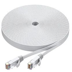 High-Speed Slim Flat Ethernet Cable - 1000M Weatherproof Network Cord - 0.5m (WHITE)