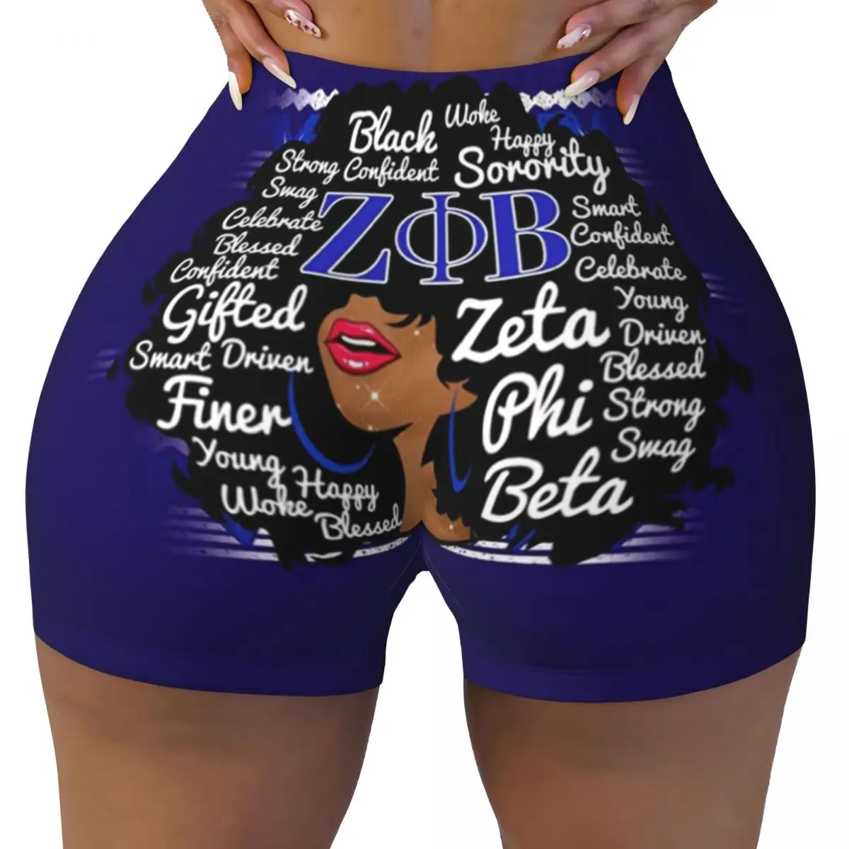 

Custom Women's Zeta Phi Beta Sorority Workout Yoga Shorts Greek Letter 1920 Athletic Gym Running Volleyball Shorts