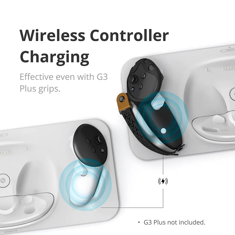 BOBOVR D3 Charging Dock For Quest 3 VR Accessories Wireless Charging Station Stand for Quest 3 Controller For B100 Fast Charging