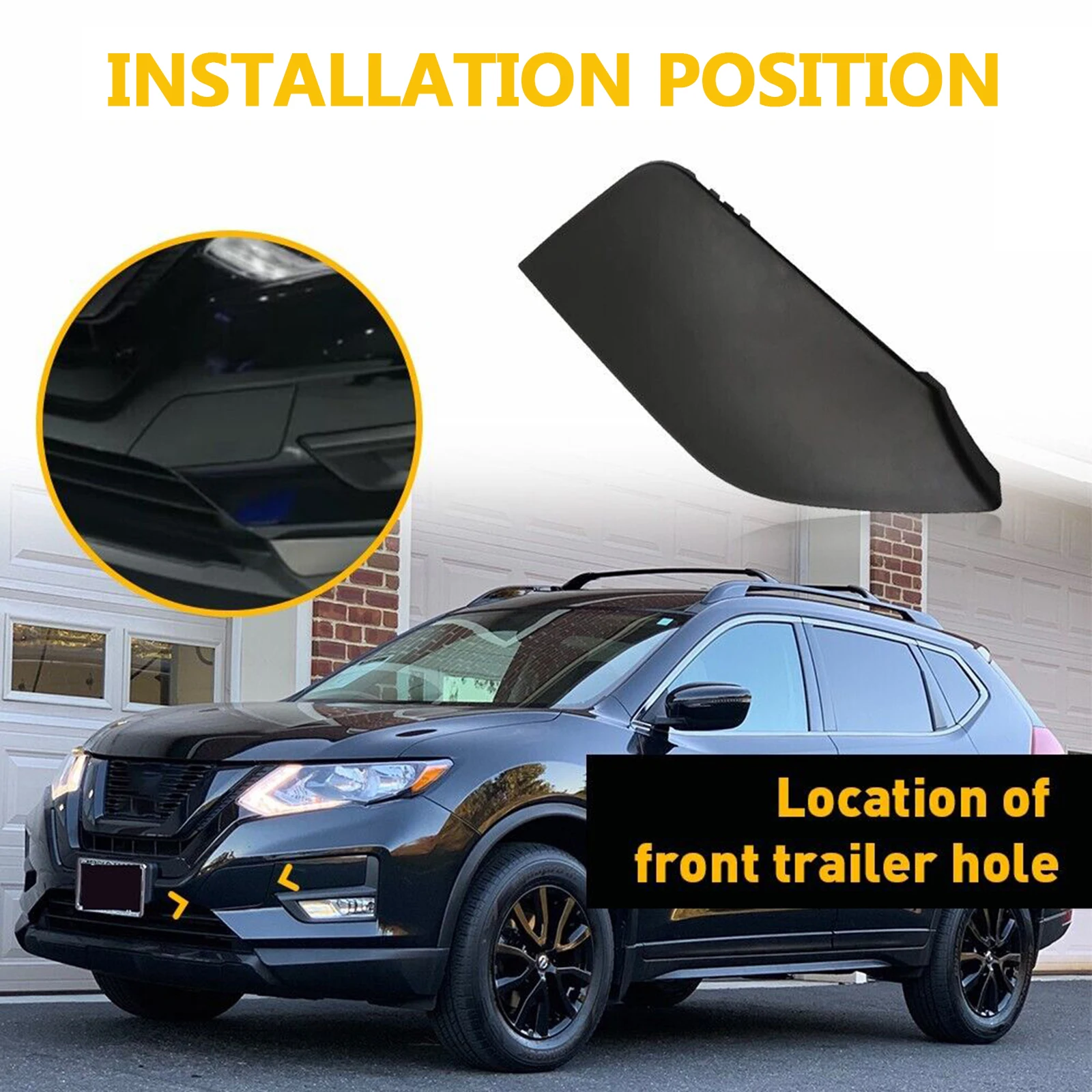 Front Bumper Tow Hook Cap Cover Eye Access Trailer Hole Lid Overlay 622A0-6FL0H For Nissan Rogue X-Trail T32