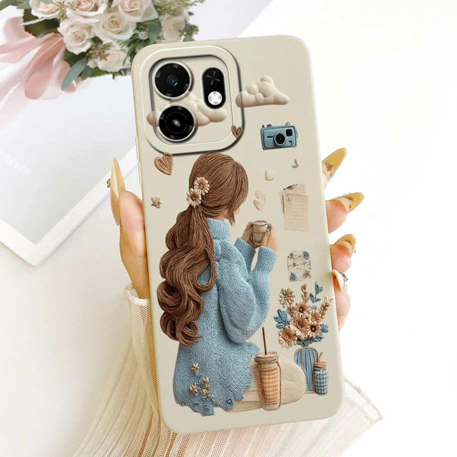 Luxury Painted Soft Silicone Phone Case with Camera Protection - Pretty Girls Design