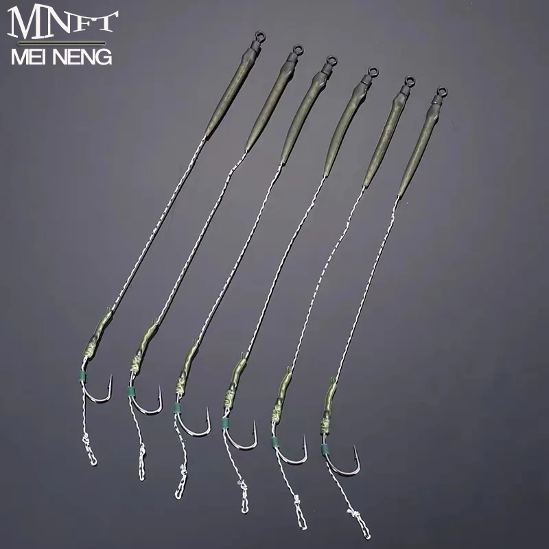 MNFT 5set String Fishing Hooks 4 Steel Wire Swivels Connection