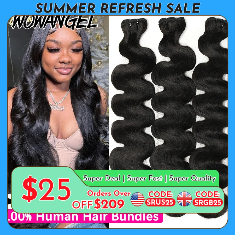 Wow Angel 28 30 inch Body Wave Human Hair Bundles 1/3/4 pieces 10A Brazilian Remy Hair Extensions Single Bundle Virgin Hair 1