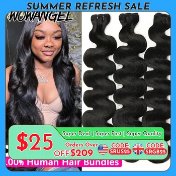 Wow Angel 28 30 inch Body Wave Human Hair Bundles 1/3/4 pieces 10A Brazilian Remy Hair Extensions Single Bundle Virgin Hair 1