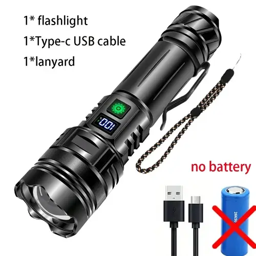 Rechargeable GT10 Flashlight Super Bright Portable Ultra Power Long Range Tactical Torch Lamp Outdoor Emergency Camping Lantern - Image 7