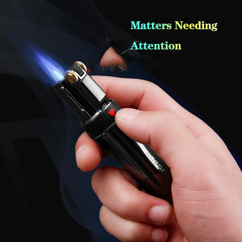 JOBONCreativeMetalOutdoorWindproofButaneGasLighterBlueFlame