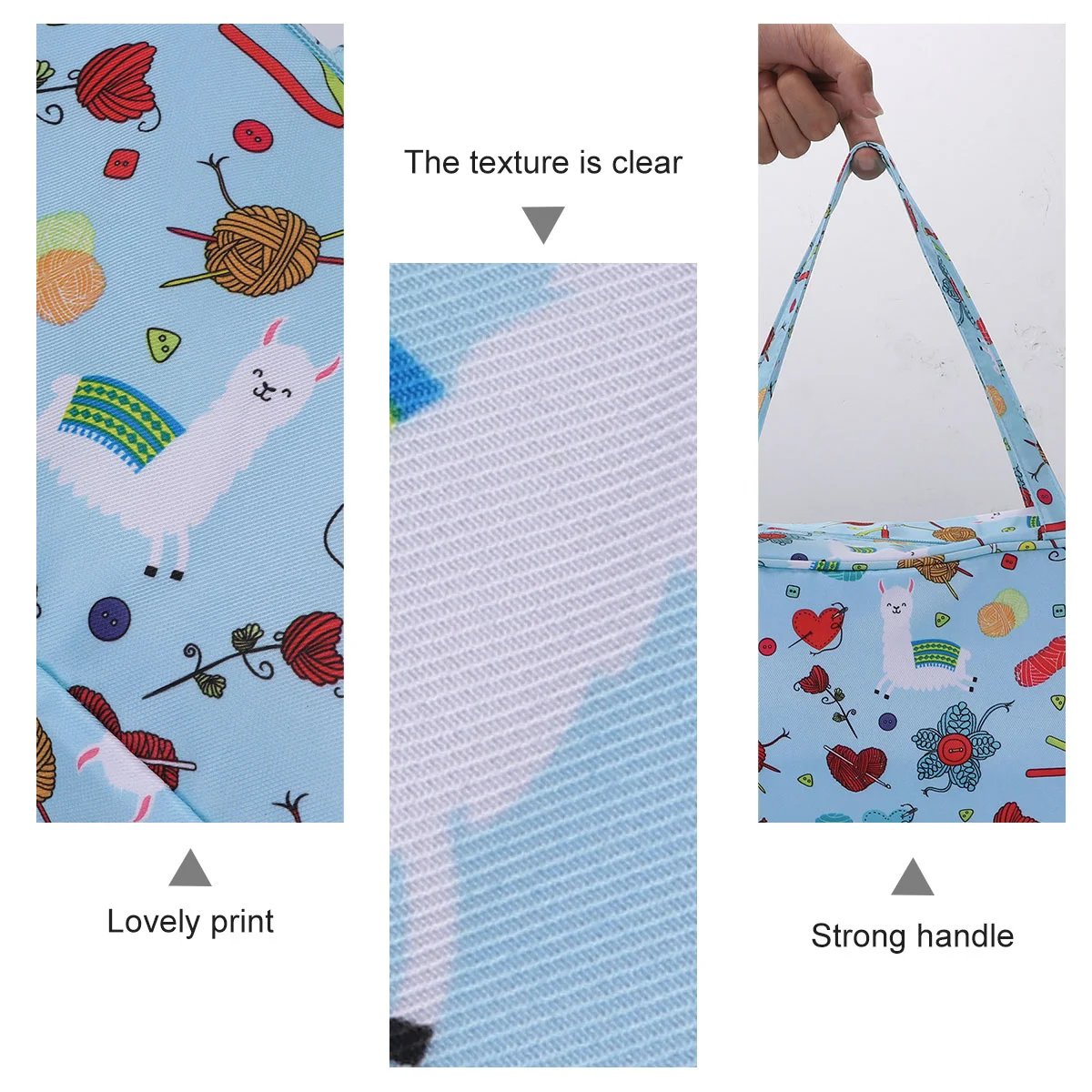 Oxford Cloth Storage Bag Sewing Accessories Bag Knitting Tools Carrying Wool Yarn Tote Needlework Storage Craft Sewing