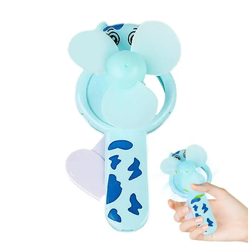 Summer Mini Portable Hand Pressure Fan Cartoon Handheld Manual Fan Children Toys for Indoor Outdoor Use