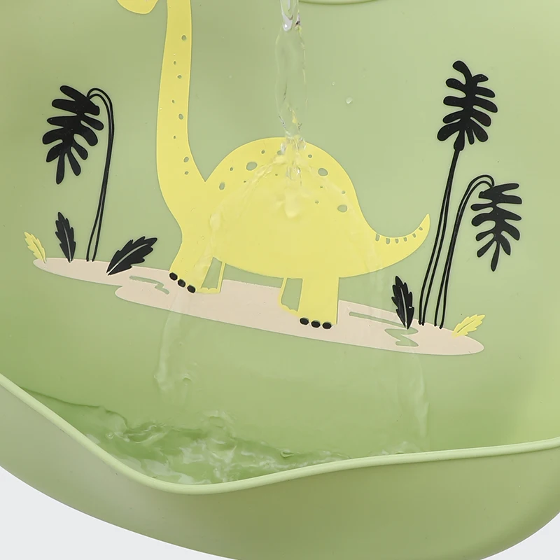 Silicone Bib Silicone Feeding Bib Baby Bib Feeding Bib Newborn Silicone Bib Adjustable Animal Printed Picture Waterproof Girl Boy Lunch Feeding Stuff Children Soft Edible Towel Drops
