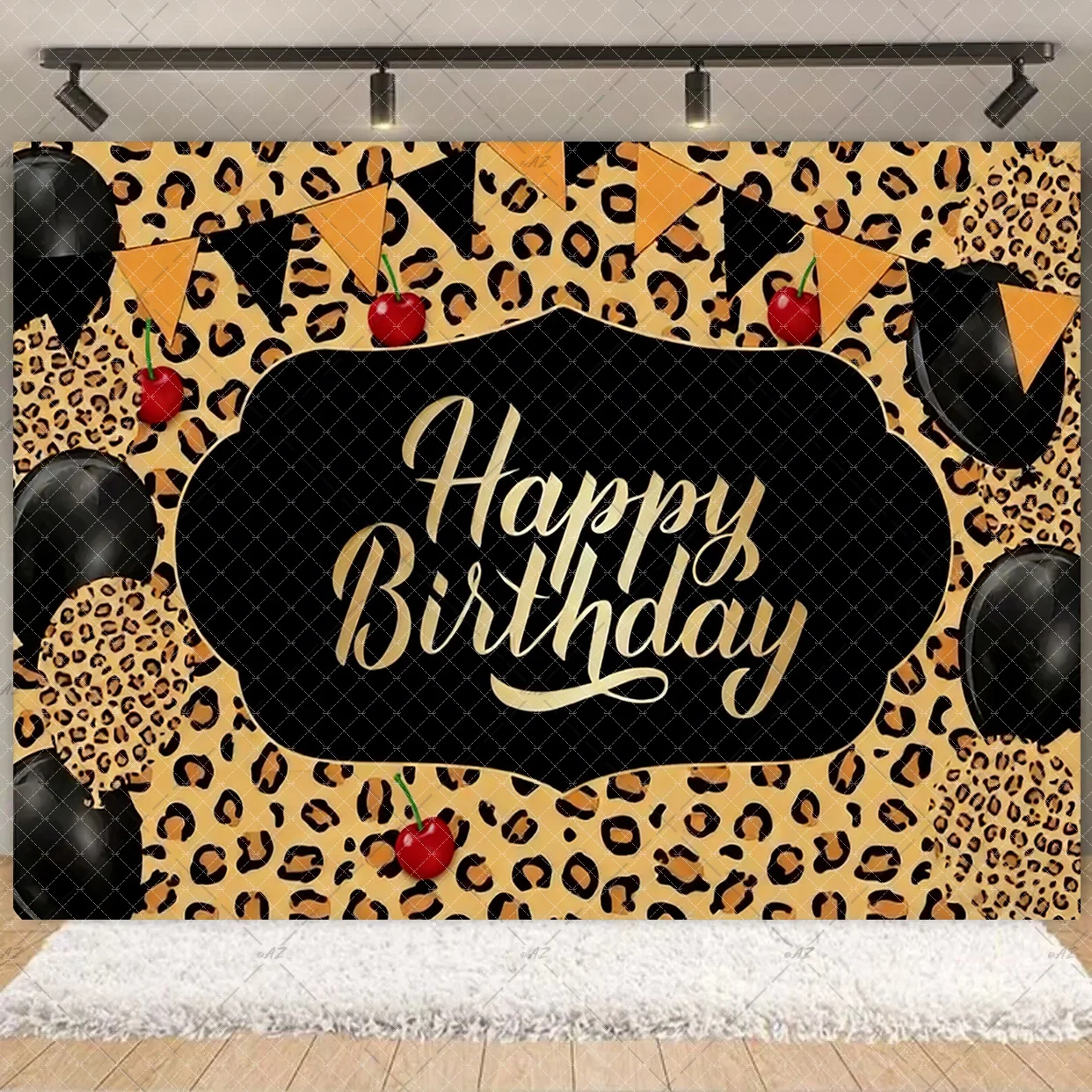 Goldener Glänzender Leoparden-Druck Party-Banner Hintergrund Mädchen Geburtstagsdekorationen Prachtvoller Fotografie-Hintergrund Frauen Party-Zubehör – Detail 9