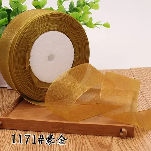 Red Organza Ribbon for DIY Crafts, Wedding Decoration & Gift Wrapping - 50 Yards