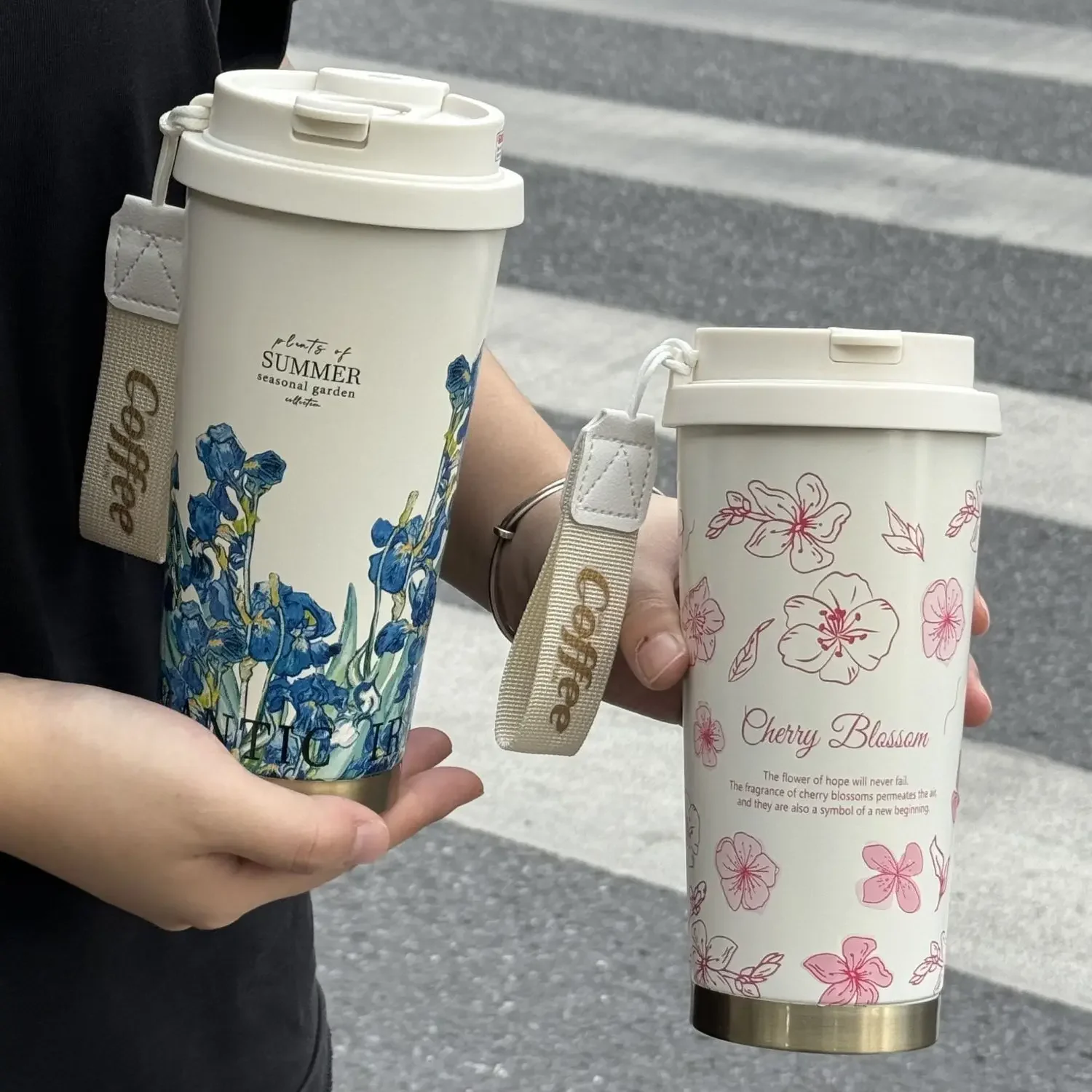 كوب قهوة حراري ستانلس ستيل بمقبض