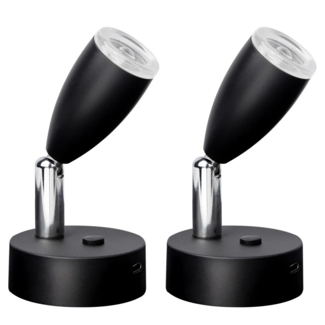 RV 12V Spotlight 2 PCS Touch Switch Dimmable Type-C fast charging Bedside Reading Light for RV, Boat, Yacht, Caravan Motorhome
