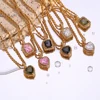 E.B.belle Stainless Steel PVD Plating Heart Shape AAA Cubic Zircon Stone Pendant Necklace Ladies Party Christmas Jewelry Gift