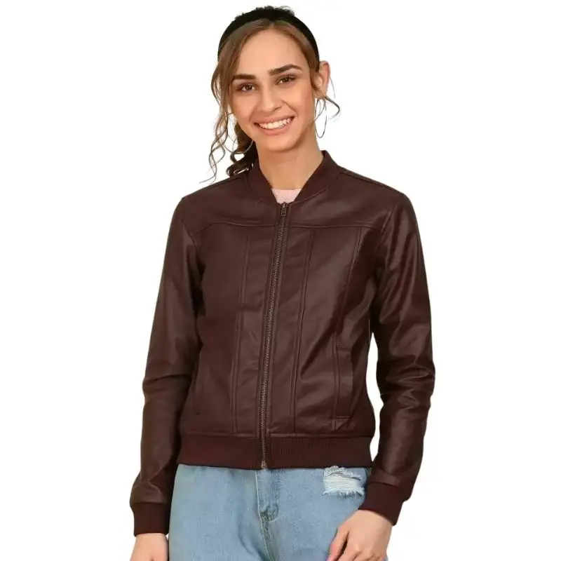 100% Leather Jacket Zipper NEW Modern Women Casual Wear Genuine Lambskin
