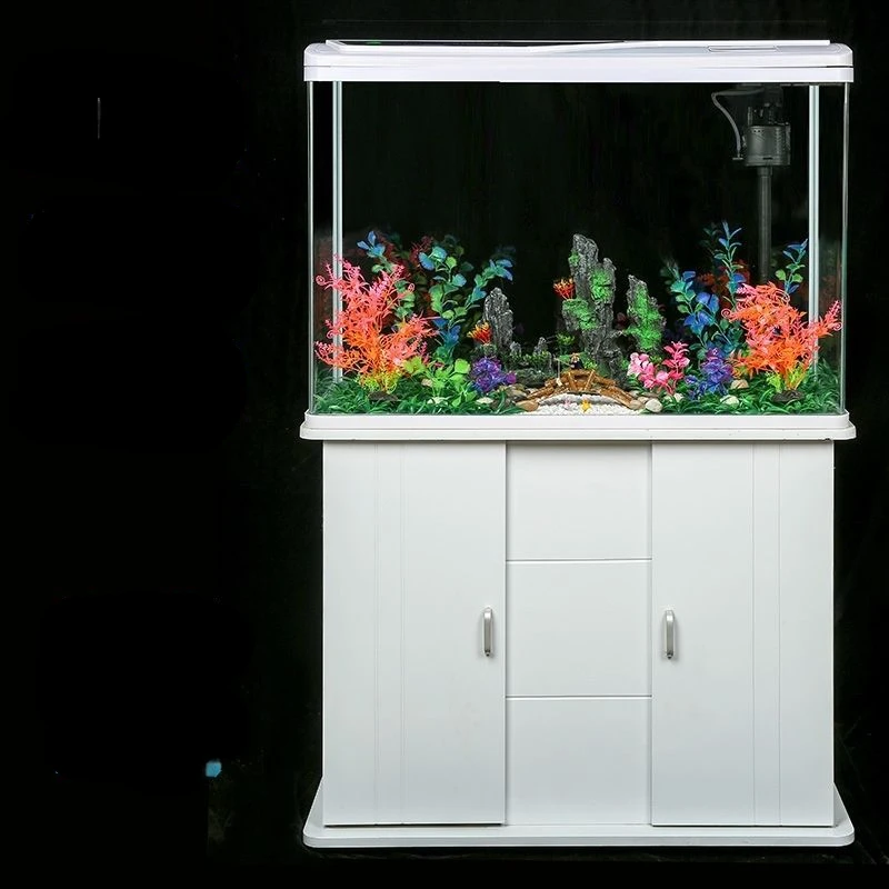 

Tank with Base Cabinet One Set Living Room Home Small and Medium Lazy Change Water Self-Circulation with Oxygen