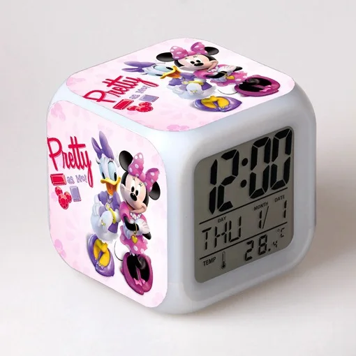 Figura de Sonic de anime de 8 x 8 x 8 cm, reloj despertador electrónico, reloj digital, reloj luminoso que cambia de color, regalo para niños, estudiantes y niños